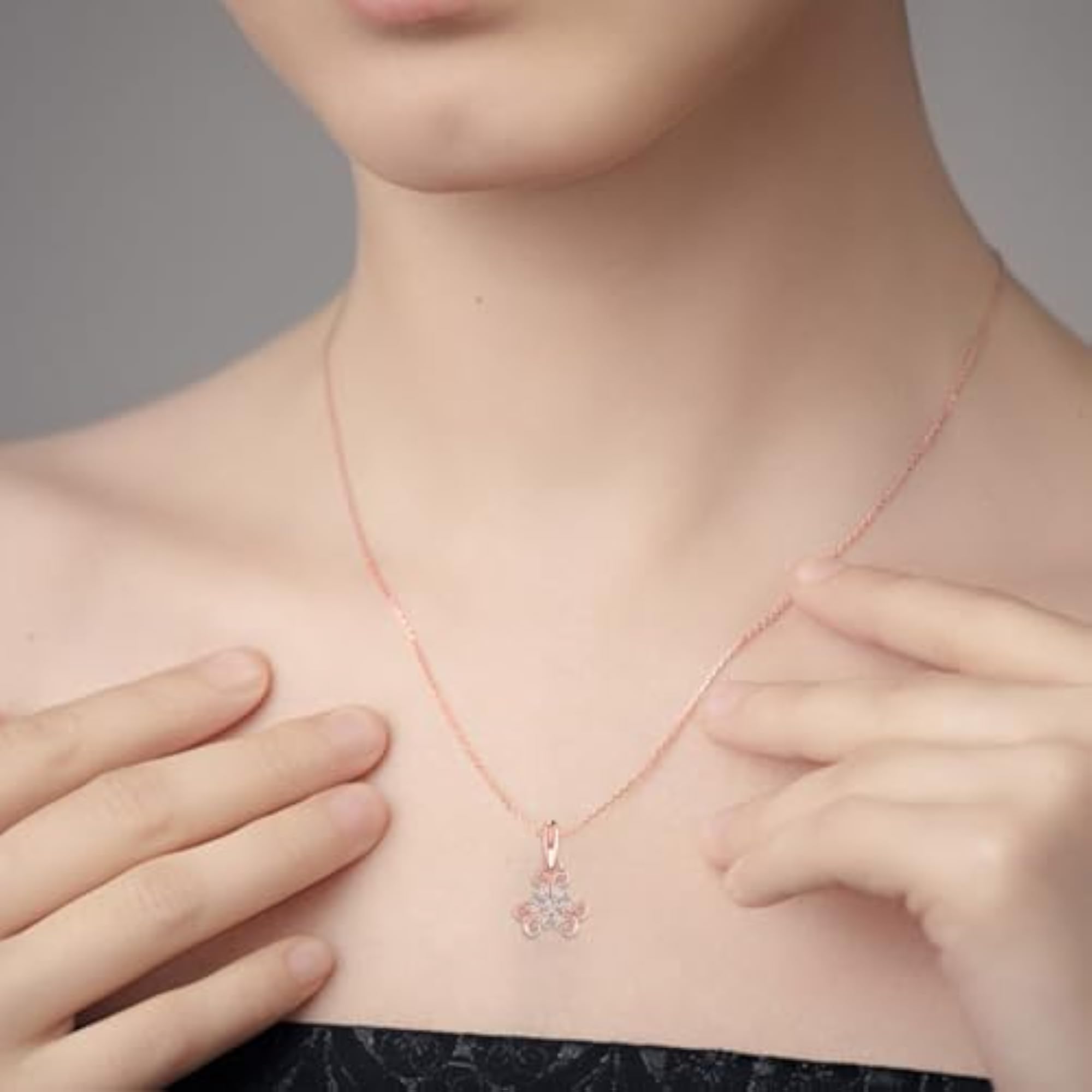 Women's Pink Gold 14KT Pendant, Stylish Gift